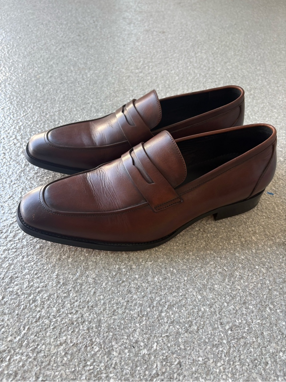 Gifenns handmade brown leather penny loafers size 10.5